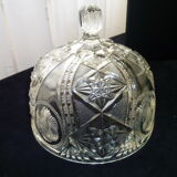 Antique cheese clocha in molded pressed glass