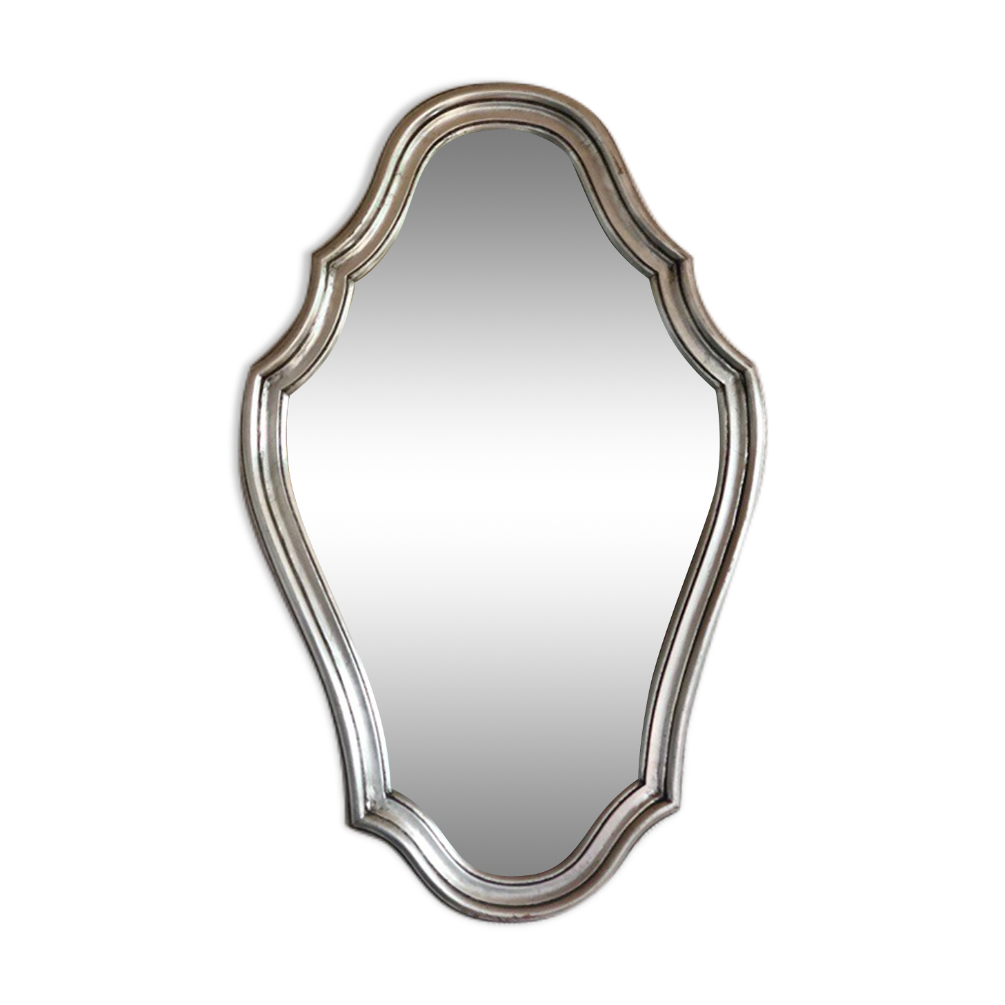 Silver baroque mirror 66x42cm