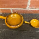 Lot of 6 Vallauris VALFLAM Vintage Enamelled Terracotta Pans #D