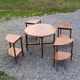 Coffee table nesting tables in cherry wood in classic style from the 60s/70s