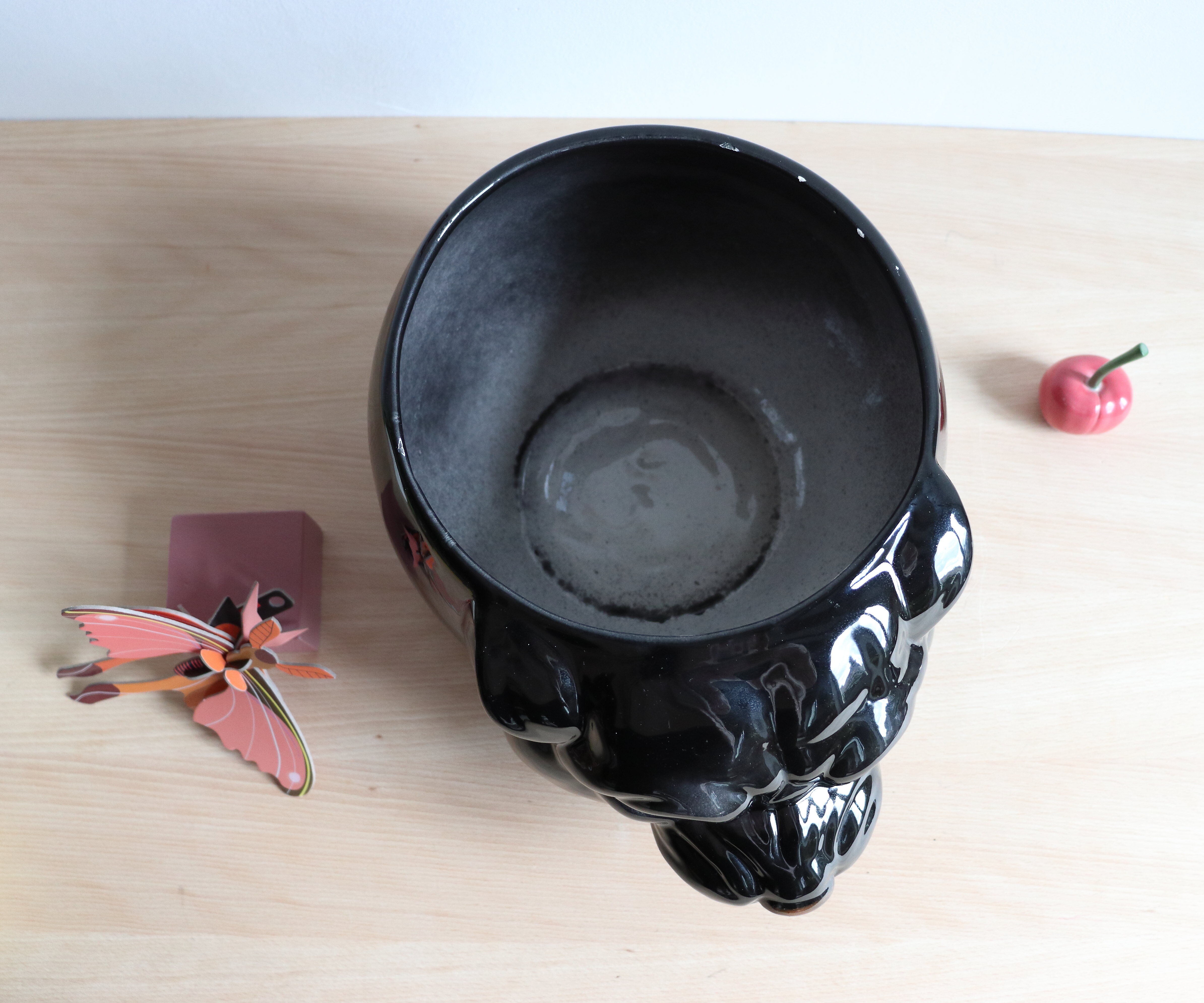 Black panther ceramic planter from the 60s, Italy