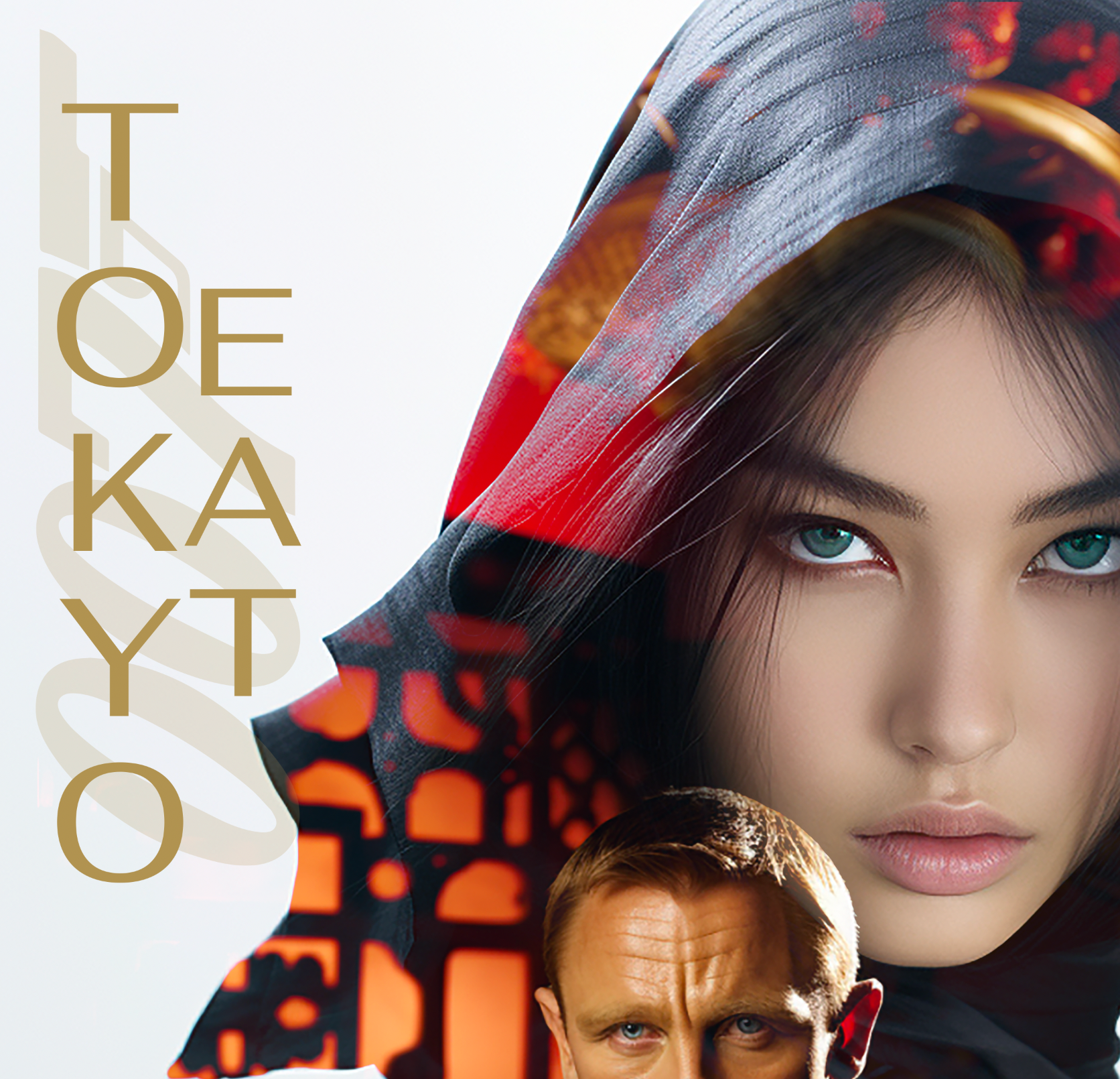 Parodic 50x70cm James Bond poster generated by AI, composed by the gallery.