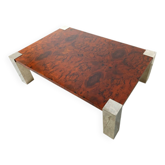 Vintage burl wood coffee table by Cidue, 1970s