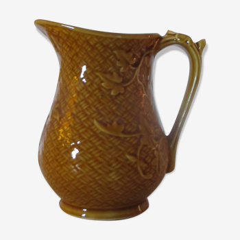 Sarreguemines earthenware pitcher