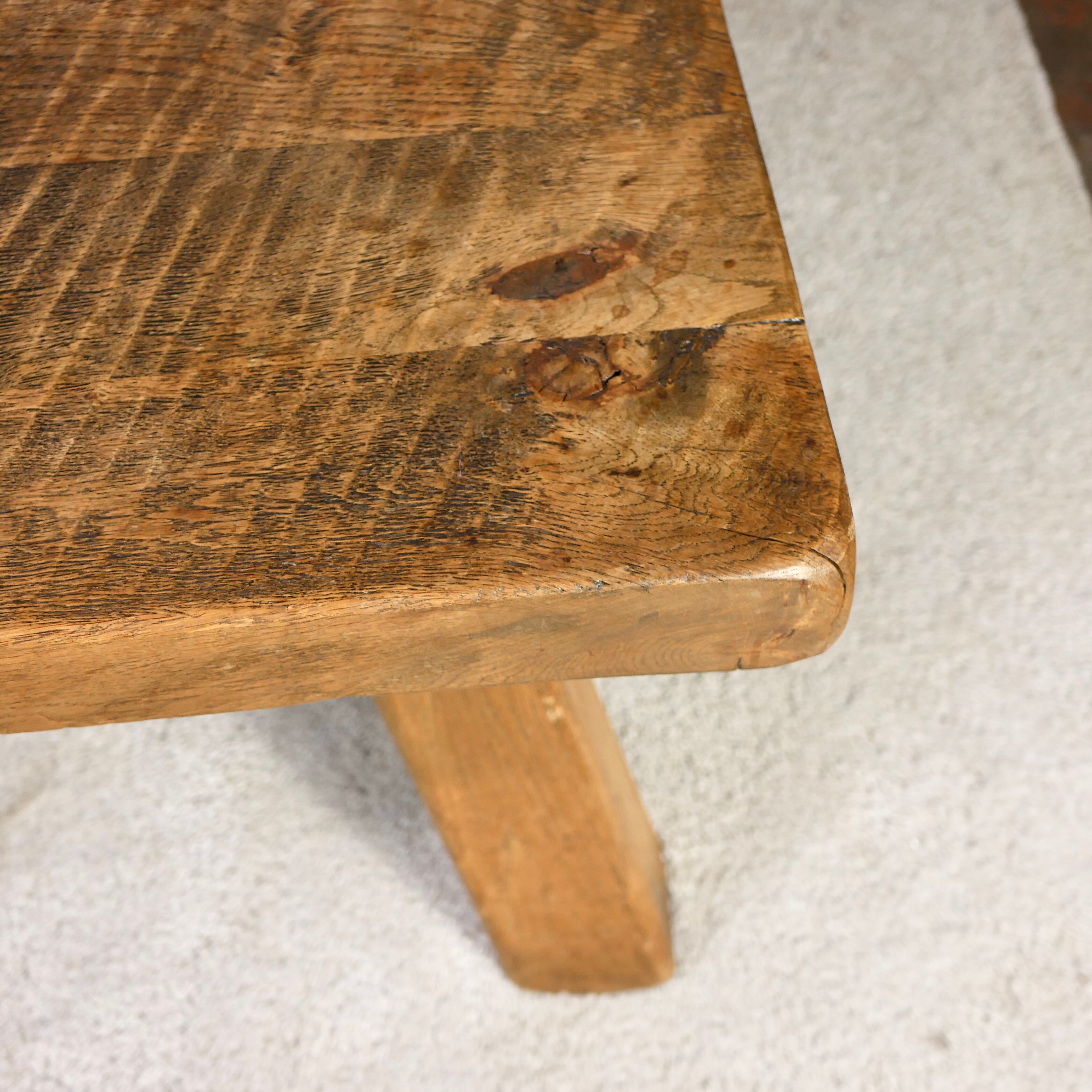 Brutalist solid oak coffee table
