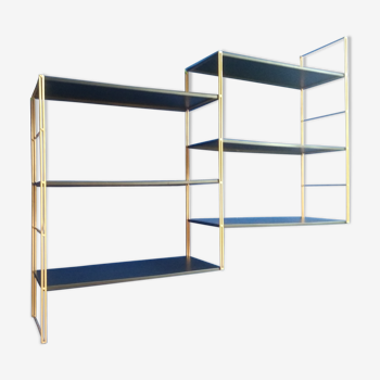 Shelves string black tray and golden structure