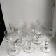 Ensemble de 8 verres à pied en verre moulé années 30 début XXème