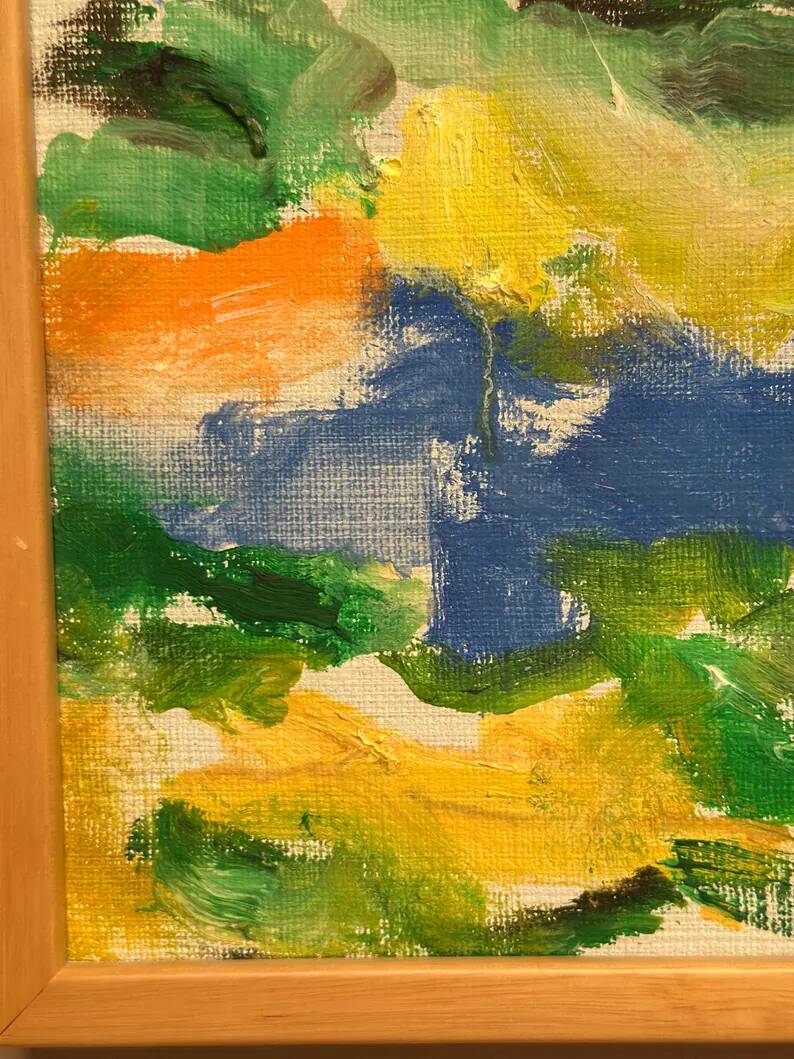 Huile sur toile originale suédoise – "Composition" par Inge Blomqvist