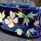Old planter enamelled floral decoration