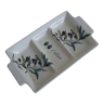 Plat de service 3 compartiments en céramique décor olives
