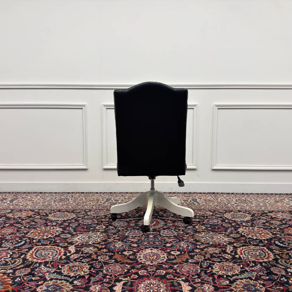Classic English White Chesterfield Office Chair