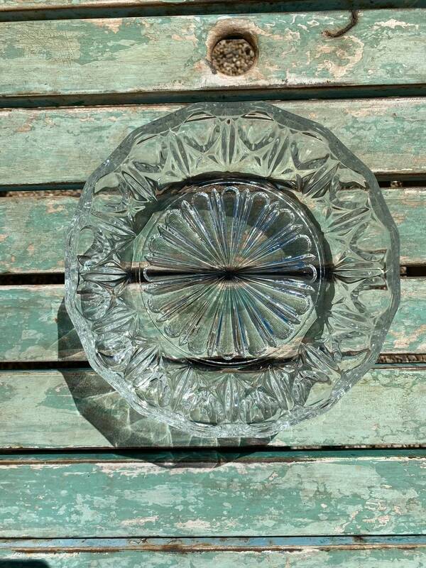 Cut glass salad bowl
