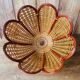 Vintage rattan flower pendant light.