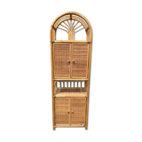 Etagère en rotin à 4 portes tressées