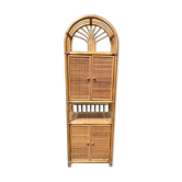 Four-door braided rattan shelf
