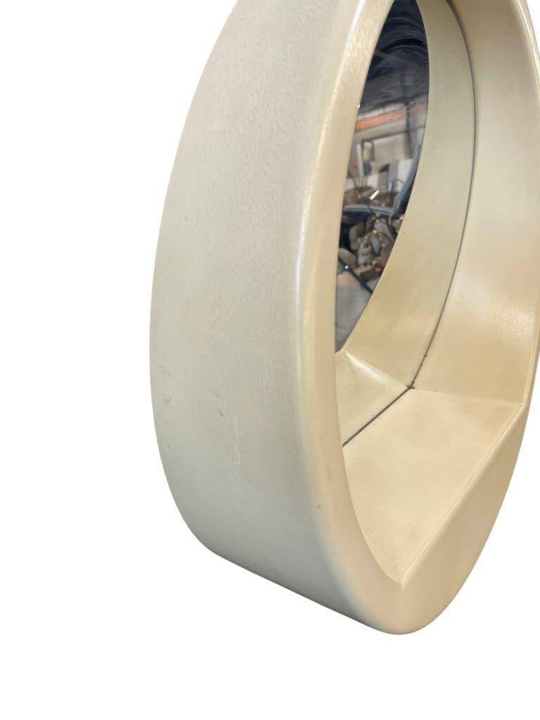 Vintage space age round wall mirror