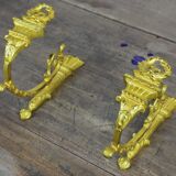 Pair of gilded bronze blaze