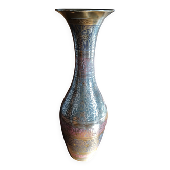 Chased copper vase