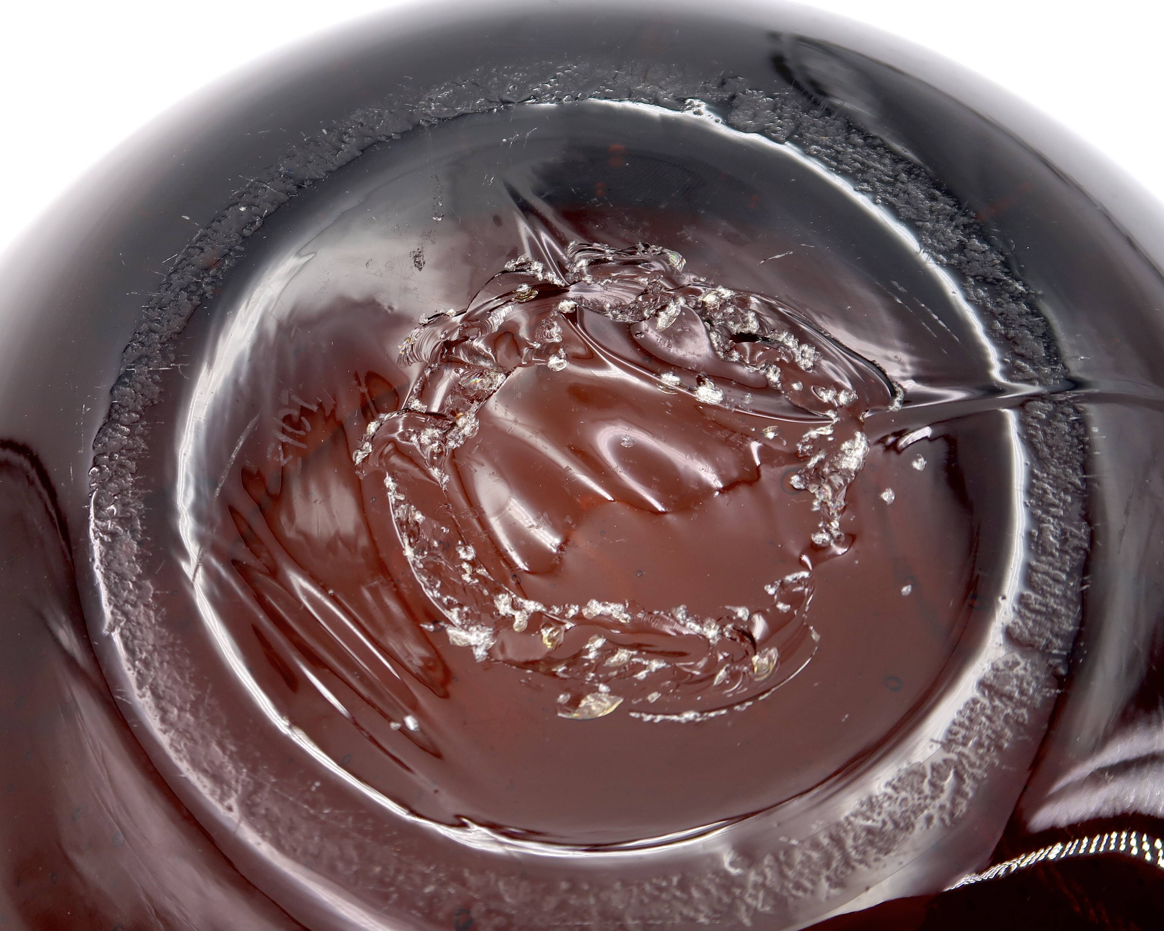 Cup in amber bubbled glass from Biot, 1970s