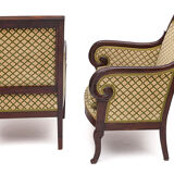 Duo of shepherdesses, Empire era. Silk velvet