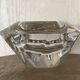 Glass table candle holder or crystal cast faceted diamond shape