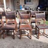 Set of 8 Henri II style chairs