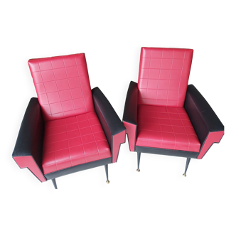 Lot de 2 fauteuils années 50