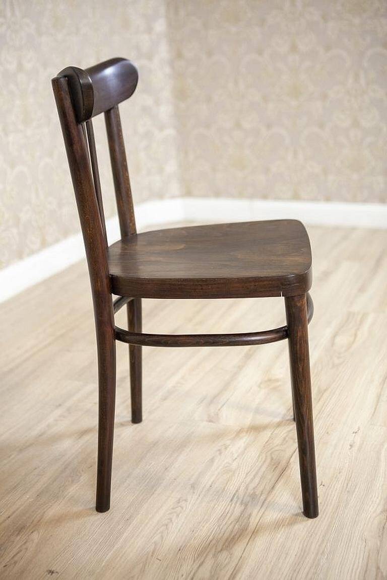 Set of Vintage Brown Beech Chairs, 1950s