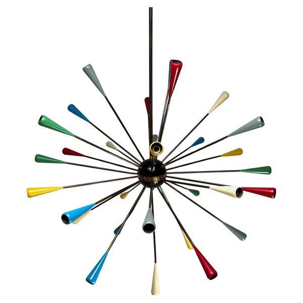 Mid-Century Sputnik Chandelier attributed to Stilnovo, Italy, 1950s