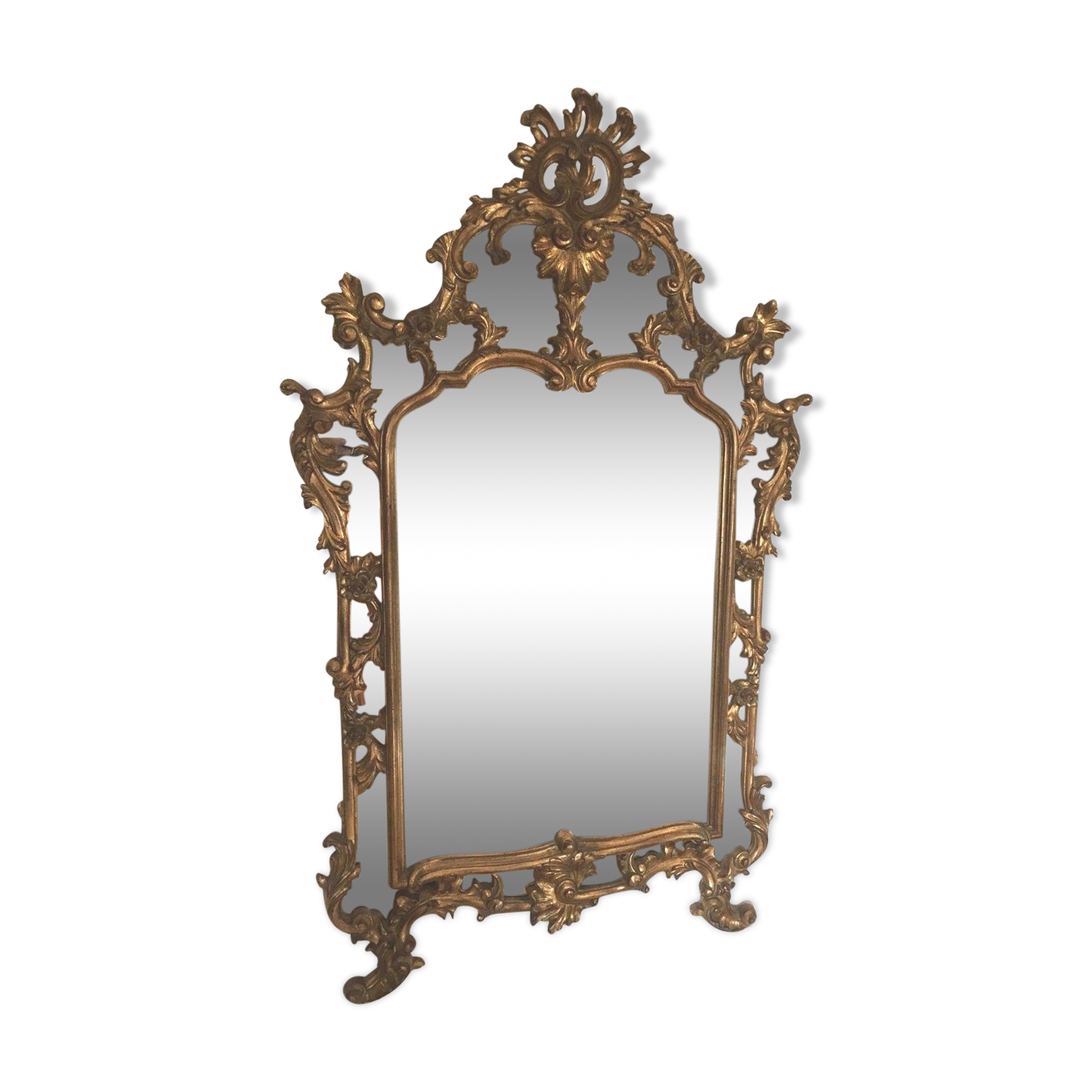 Gilded wooden rockery mirror XX century 140x83cm
