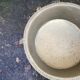 Hammered brass basin