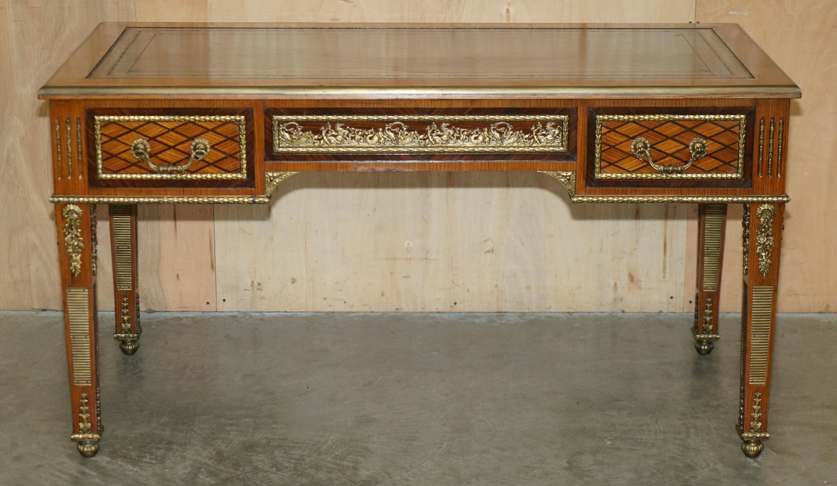 Restored Louis XVI Flat Desk Decorated with Ormolu Late 19th Century