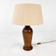 Vintage Oak Wooden Table Lamp, 1950s