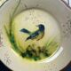 Dessert service signed Costa Diaz, 6 plates, Catalan earthenware 1950.