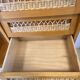 Wood and rattan chest of drawers and wardrobe