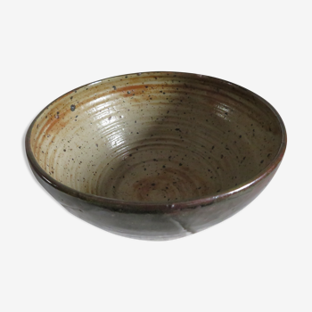Large vernide sandstone bowl (by a ceramic potter)