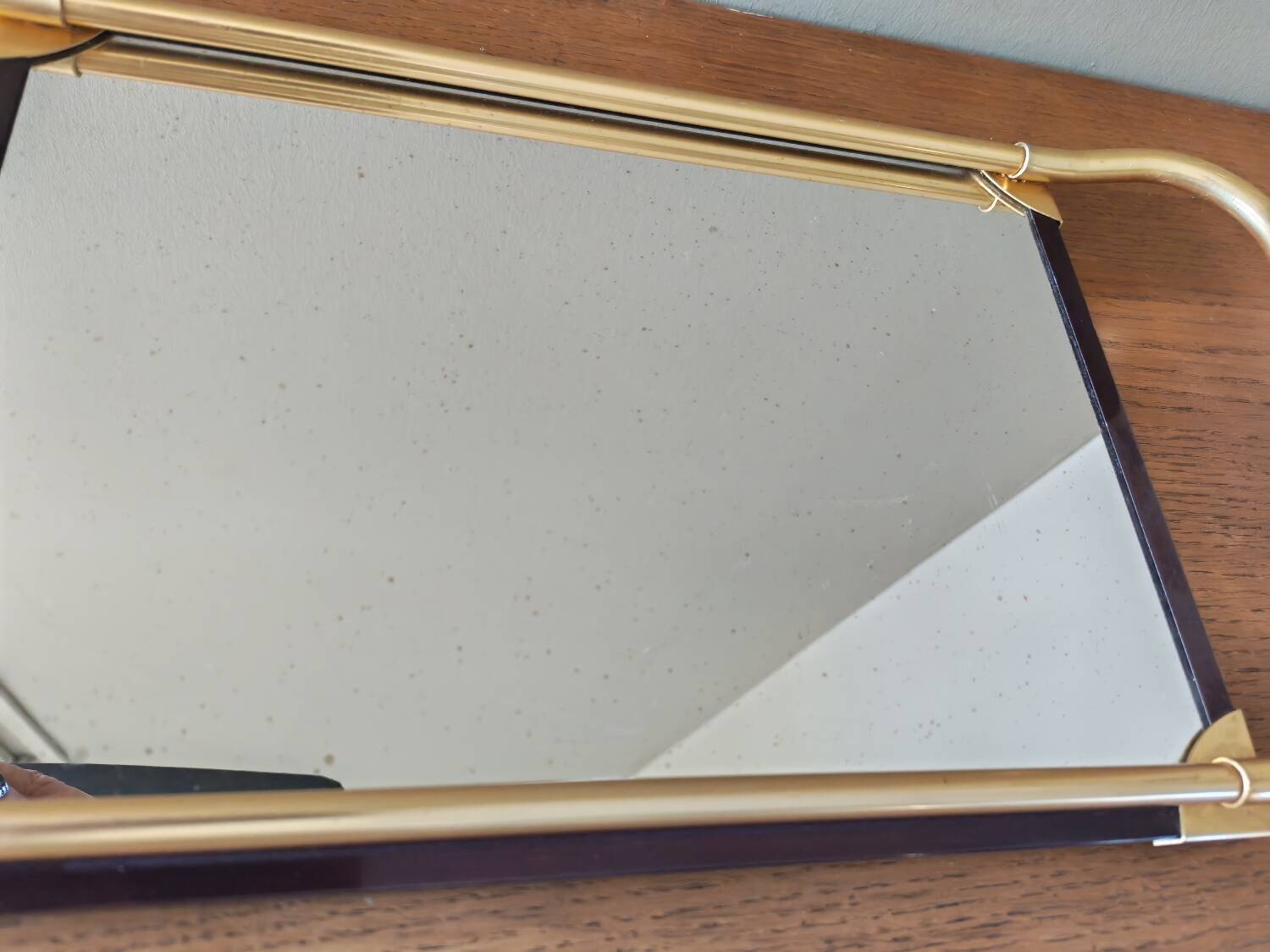 Metal and mirror vintage plateau