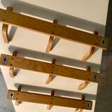 Wooden wall coat rack