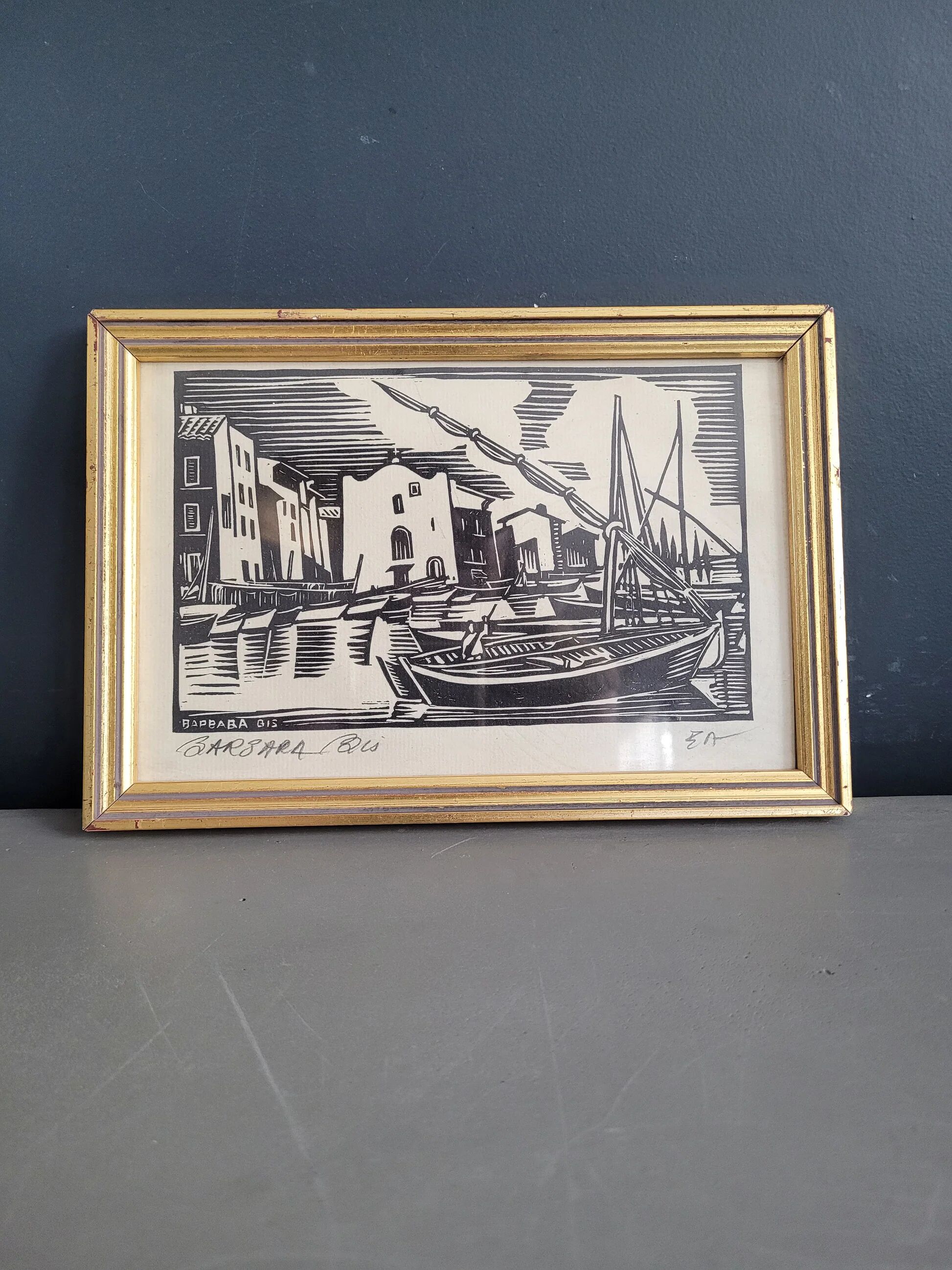 Print Barbara Bis, engraving, signed - Ref 1006