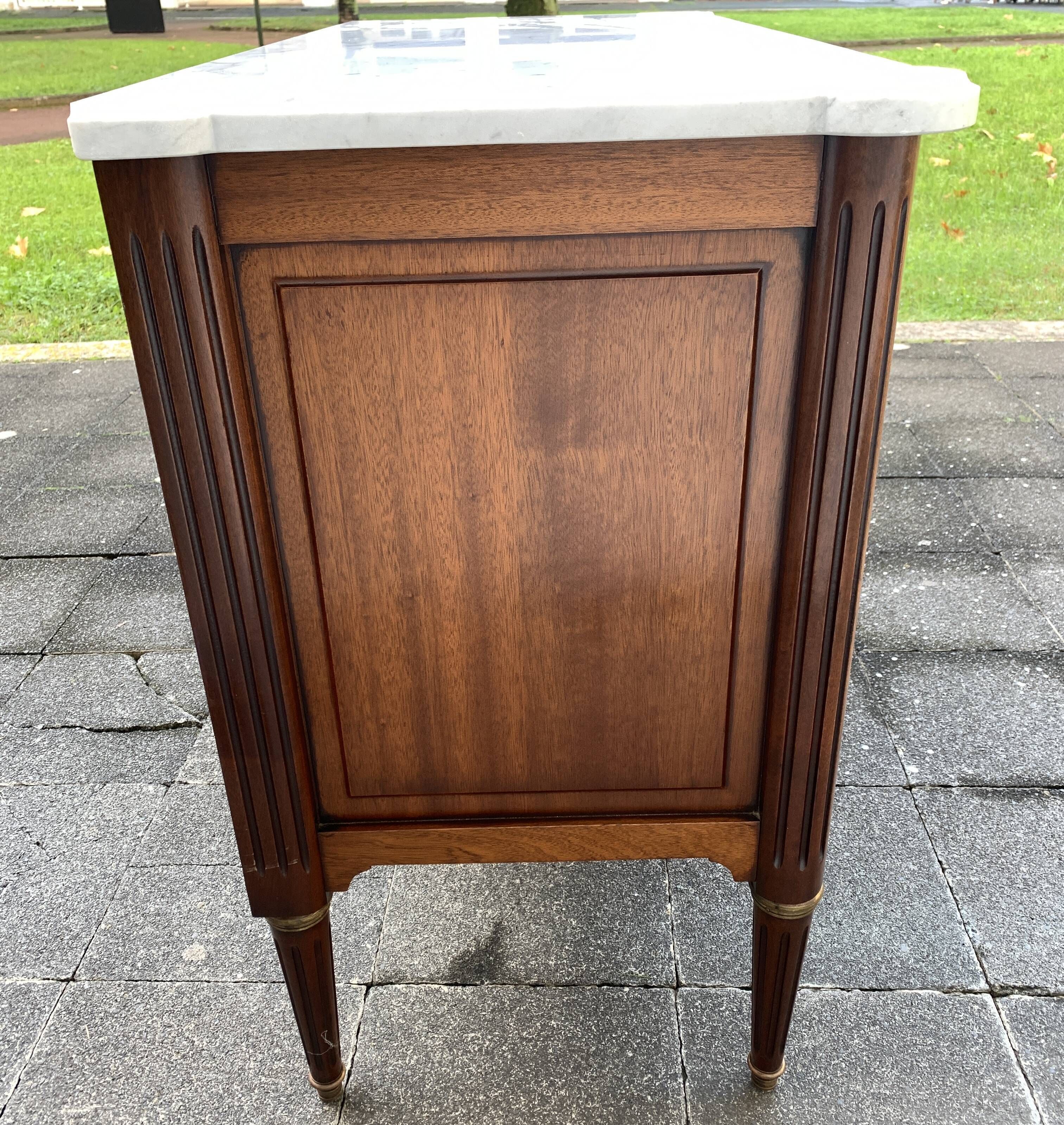 Louis XVI style solid wood chest of drawers, 3 drawers, second half of the twentieth century