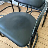4 Effezeta chairs Italy tubular mid century vintage design 1980