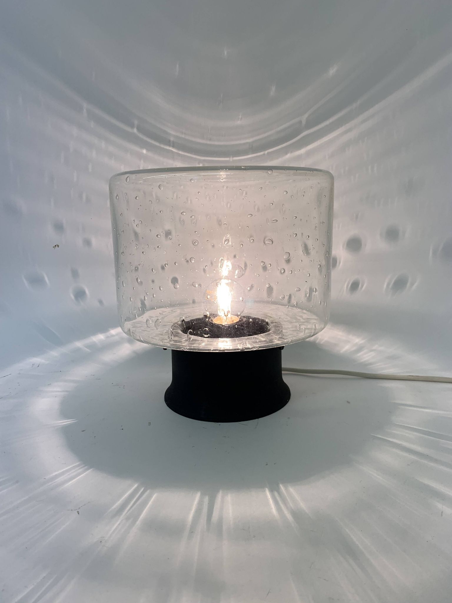 Plafonnier en verre design du milieu du siècle, années 1960