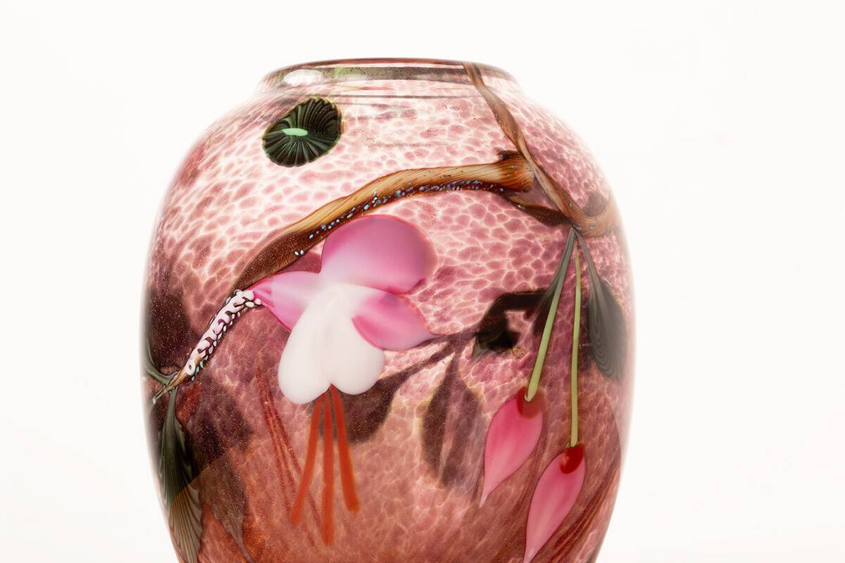 Art Nouveau style blown glass vase, Ed Aleksander/Orient & Flume.