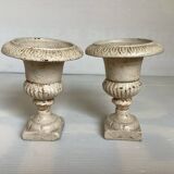 Pair of Medici cast iron planter vases