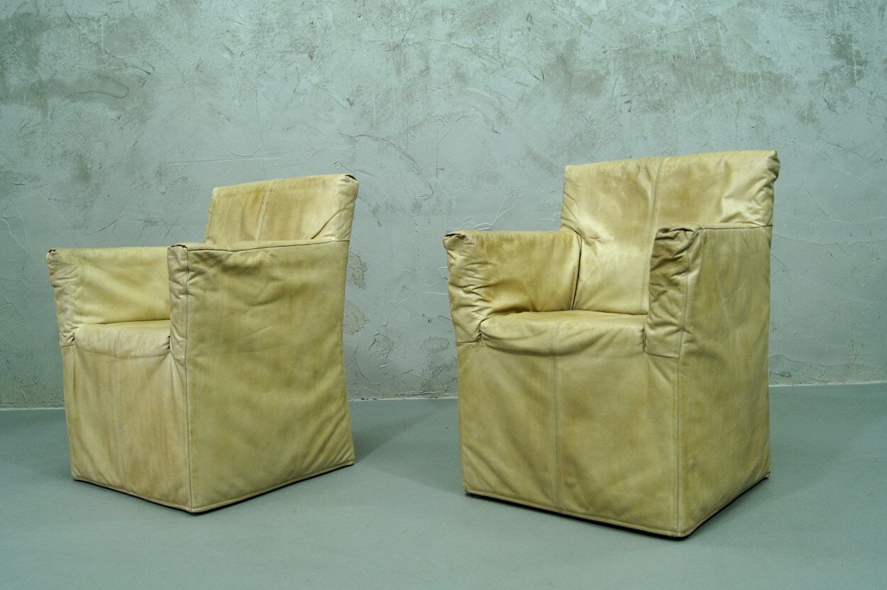 A pair of brutalist armchairs by Gerard van den Berg for Montis, 1970s