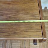 Vintage oak bench with storage box, two seats, 104 cm