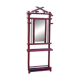 Old vintage red lacquered bamboo Asian coat rack