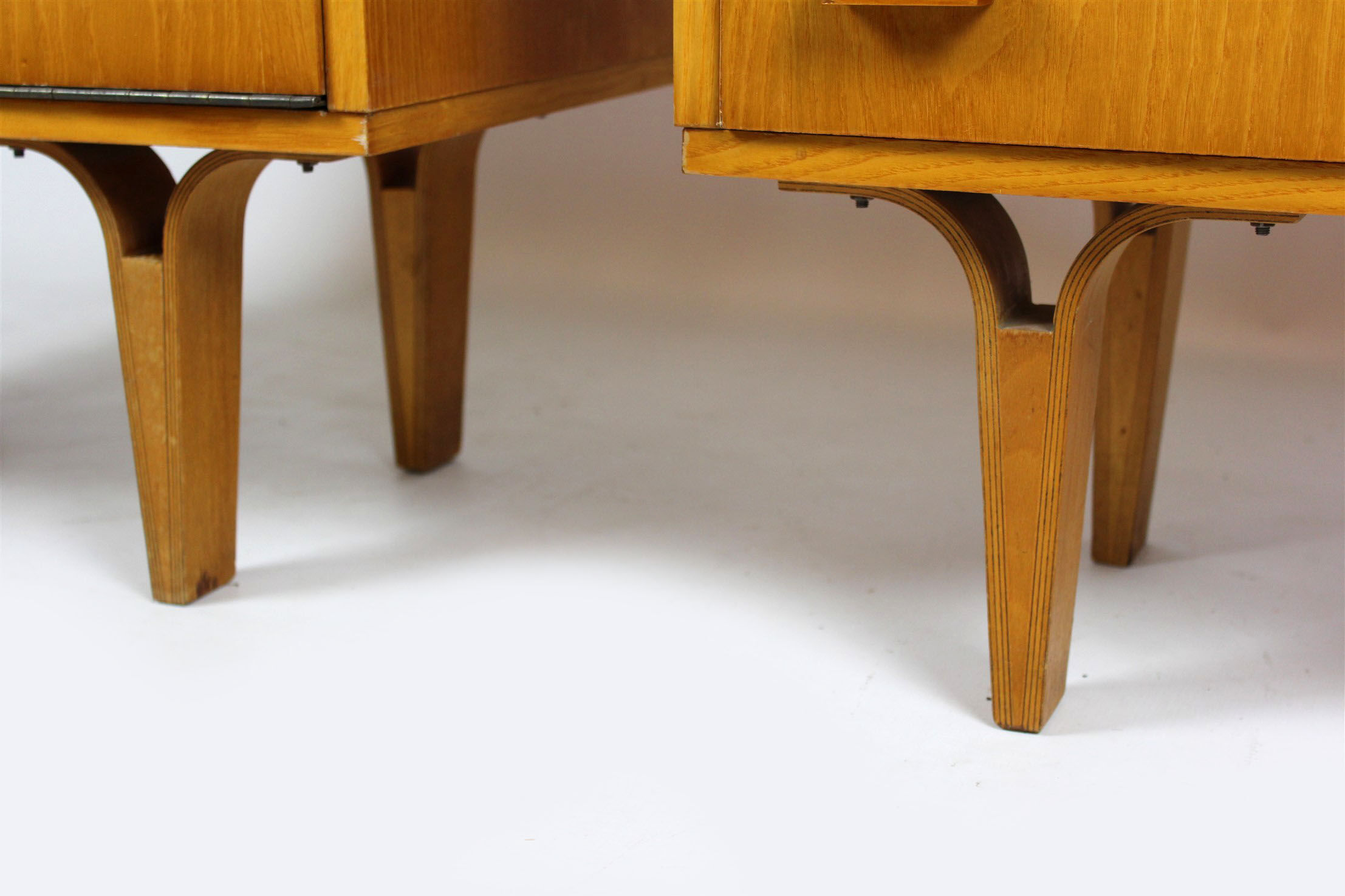 Set of 2 nightstands with glass tops from N. Domov, 1970s