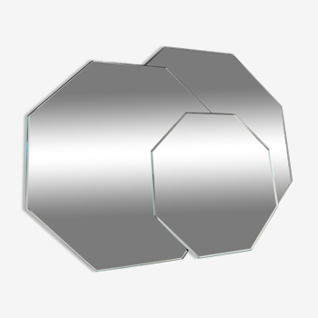 Octagonal beveled mirrors