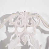 Vintage white garden table and chairs (c.1950). Set of 5 pieces.